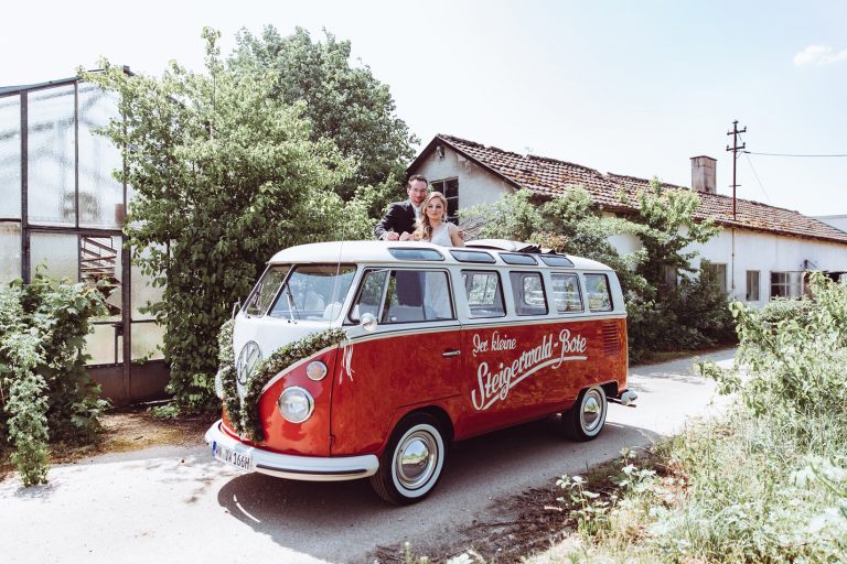 VW Bus oldtimer Hochzeit